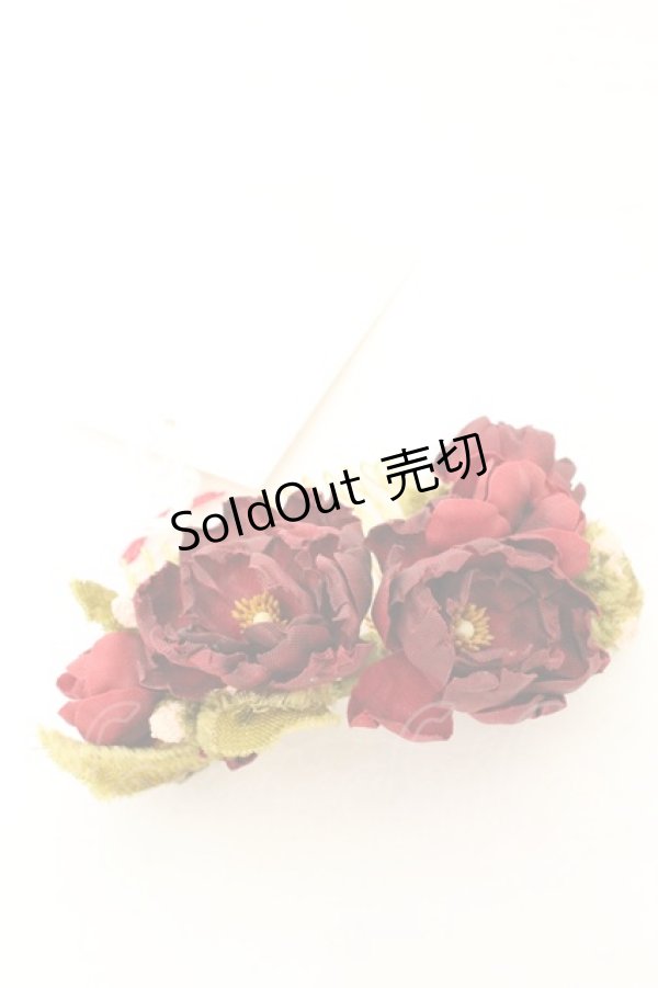 画像1: PINK HOUSE / フラワーコサージュコーム  アカ系 O-26-02-26-1012-LO-AC-IG-OS (1)