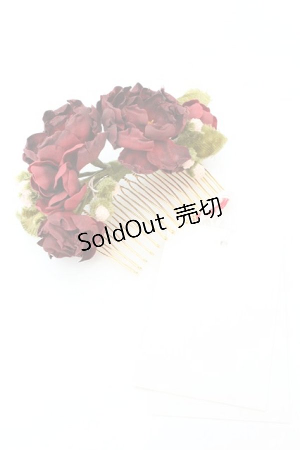 画像2: PINK HOUSE / フラワーコサージュコーム  アカ系 O-26-02-26-1012-LO-AC-IG-OS (2)