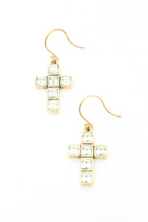 画像: KANEKO ISAO / クロスストーンピアス  ゴールド O-26-02-26-1014-EL-AC-IG-OS