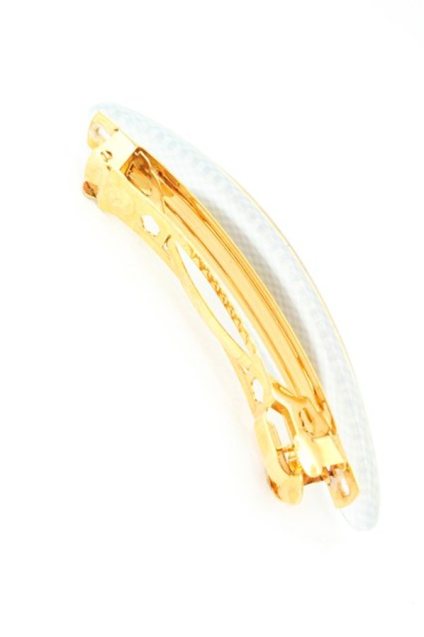 画像2: PINK HOUSE / ロゴプレートギンガムバレッタ  ブルー O-26-02-26-1019-LO-AC-IG-OS (2)