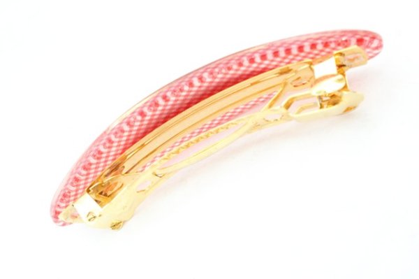 画像2: PINK HOUSE / ロゴプレートギンガムバレッタ  アカ O-26-02-26-1020-LO-AC-IG-OS (2)