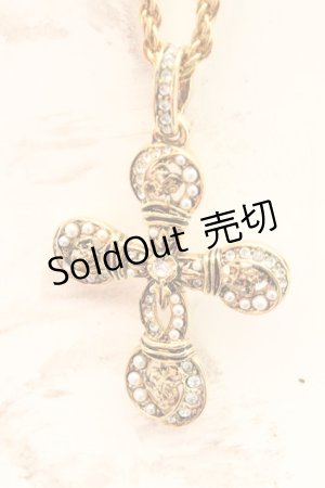 画像: KANEKO ISAO / 人工真珠使用 クロスネックレス  ゴールド O-26-02-26-1022-EL-AC-IG-OS