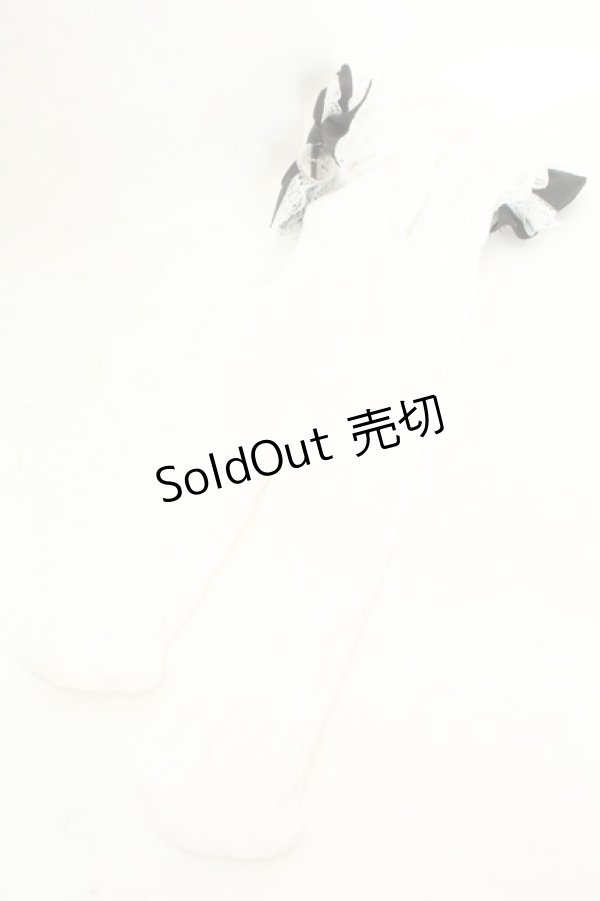 画像3: DearMyLove / ハートパールビジューリボンレースハイソックス  シロ O-26-02-26-1025-EL-ZA-OW-ZT0308C (3)