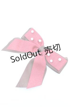 画像: Maison de FLEUR / パールラメリボンヘアクリップ  アカ×ブラウン O-26-02-26-1028-LO-AC-OW-OS