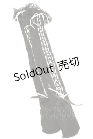 画像: HANGRY&ANGRY / H&A ANGRY＆KOUMOTITA KNEE HIGH LACE UP SOCKS　ソックス  ブラック×ホワイト O-26-02-26-1037-HN-ZA-OW-OS