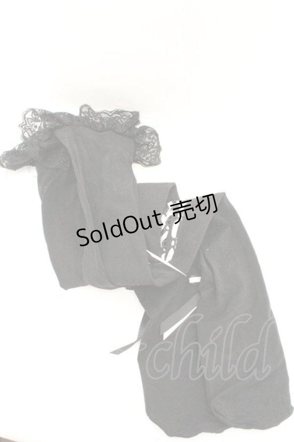 画像4: HANGRY&ANGRY / H&A ANGRY＆KOUMOTITA KNEE HIGH LACE UP SOCKS　ソックス  ブラック×ホワイト O-26-02-26-1037-HN-ZA-OW-OS (4)