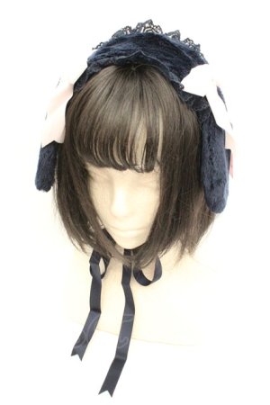 画像: Angelic Pretty / ロップイヤーBunnyヘッドドレス  ネイビー×ピンク O-26-02-26-1039-AP-AC-IG-OS