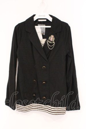 画像: axes femme / ジャケットレイヤー風プルオーバー M クロ O-26-02-26-011-AX-TO-IG-OS