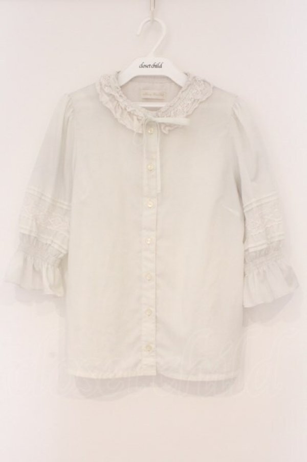 画像1: Melody BasKet / スタンドカラートーションレースブラウス M アイボリー O-26-02-26-069-LO-BL-IG-OS (1)