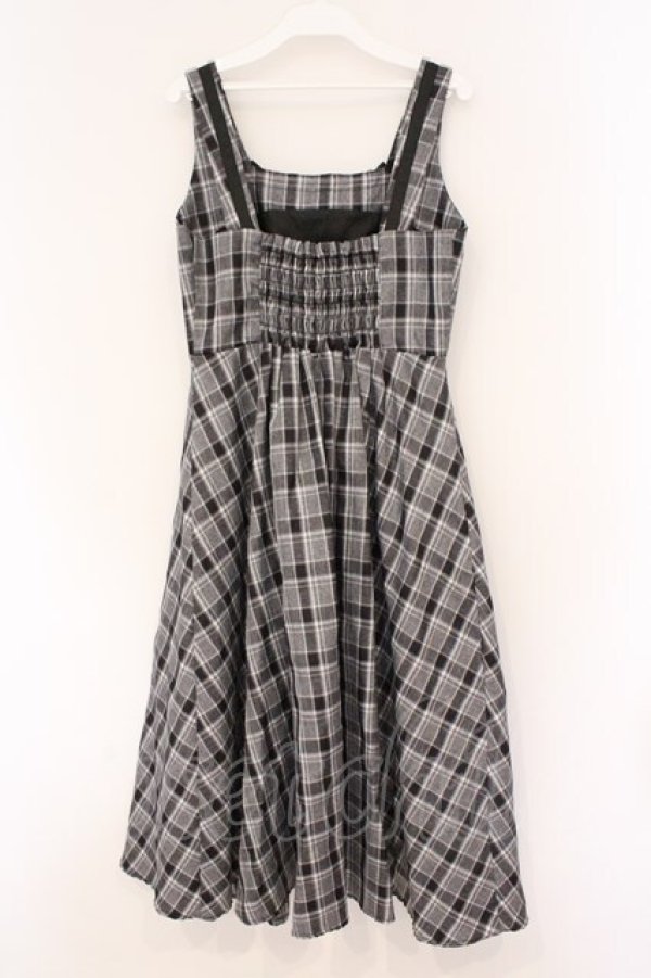 画像3: m petit by misako / リボンチェックジャンパースカート S グレー×クロ O-26-02-26-072-LO-OP-IG-OS (3)