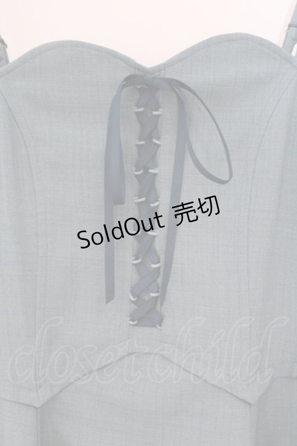 画像2: an another angelus / フロントレースアップコルセットキャミワンピース  ブルーグリーン O-26-02-26-075-CA-OP-IG-OS (2)