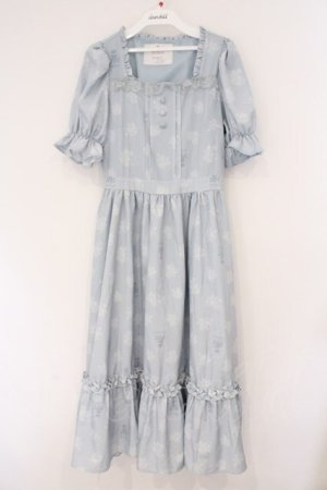 画像: m petit by misako / NINA'S 花柄スクエアネックワンピース S サックス O-26-02-26-076-LO-OP-IG-OS