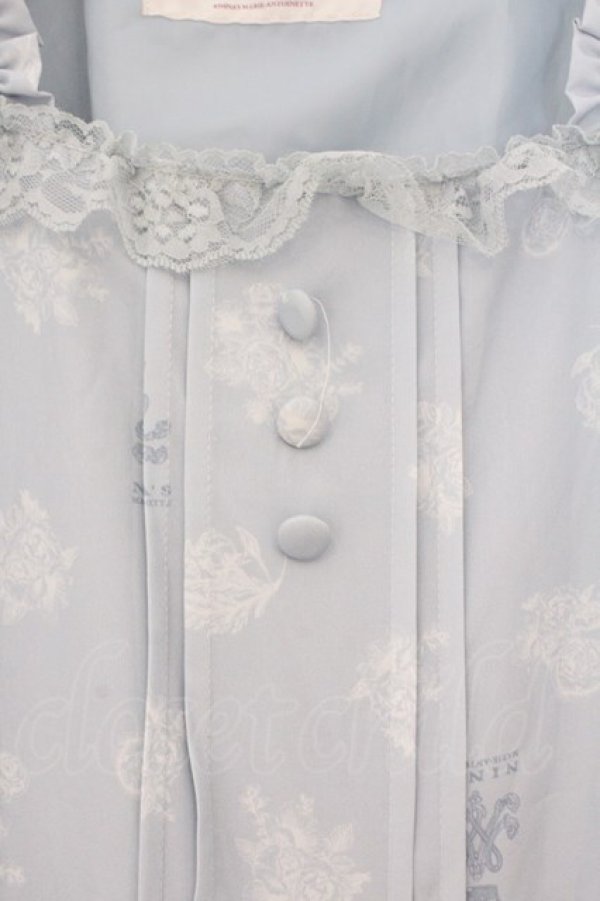 画像2: m petit by misako / NINA'S 花柄スクエアネックワンピース S サックス O-26-02-26-076-LO-OP-IG-OS (2)