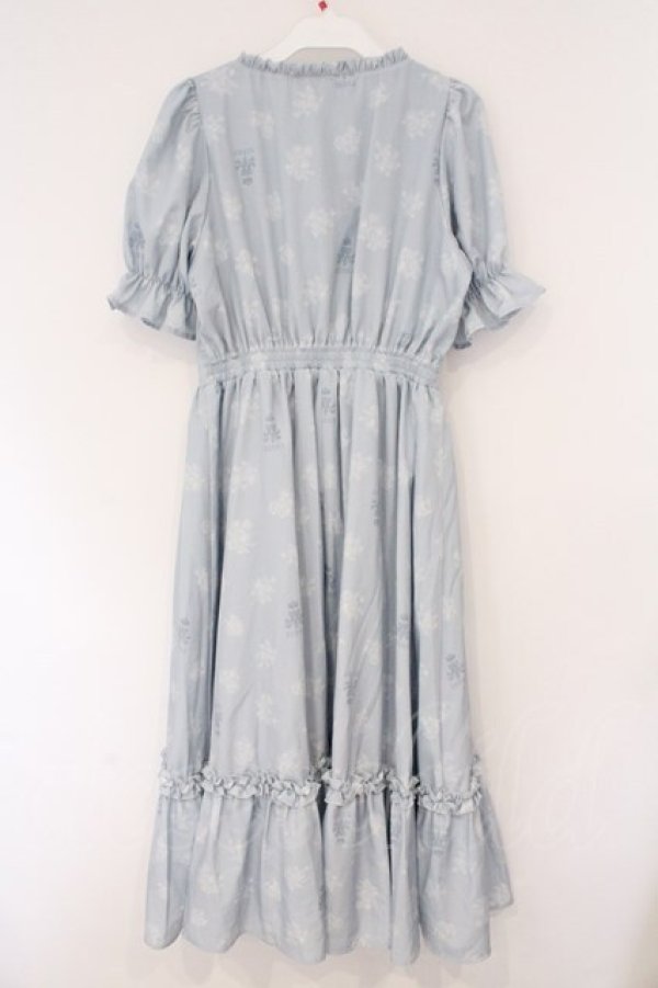 画像3: m petit by misako / NINA'S 花柄スクエアネックワンピース S サックス O-26-02-26-076-LO-OP-IG-OS (3)