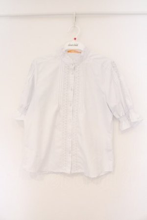 画像: Fi.n.t / レースピンタック使い半袖ブラウス  シロ O-26-02-26-077-CA-BL-IG-OS