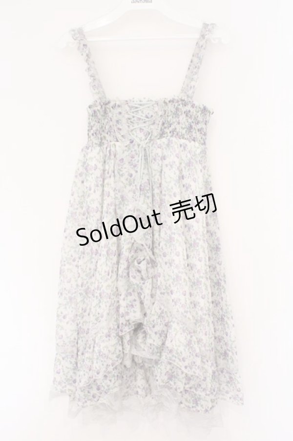 画像1: axes femme / 小花柄2WAYワンピース M オフ×ブルー系 O-26-02-26-080-AX-OP-IG-OS (1)