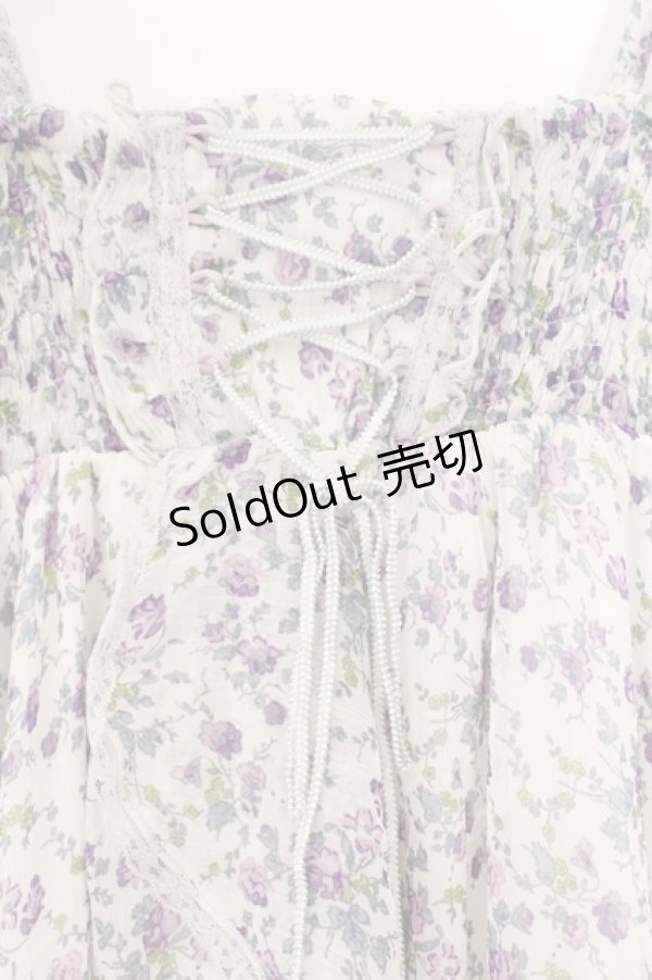 画像2: axes femme / 小花柄2WAYワンピース M オフ×ブルー系 O-26-02-26-080-AX-OP-IG-OS (2)