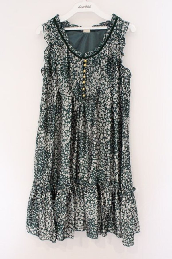 画像1: axes femme / シルエットフラワーワンピース M グリーン O-26-02-26-082-AX-OP-IG-OS (1)