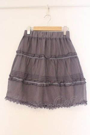 画像: axes femme / ベロアテープシフォンスカート M ラベンダーグレー O-26-02-26-086-AX-SK-IG-OS