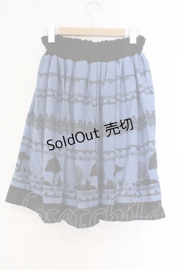 画像2: axes femme / バイカラーメルヘンスカート M ブルー O-26-02-26-087-AX-SK-IG-OS (2)