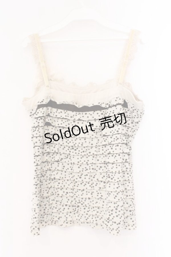 画像2: axes femme / ドットティアードキャミソール M ブラウン×アイボリー O-26-02-26-090-AX-TO-IG-OS (2)