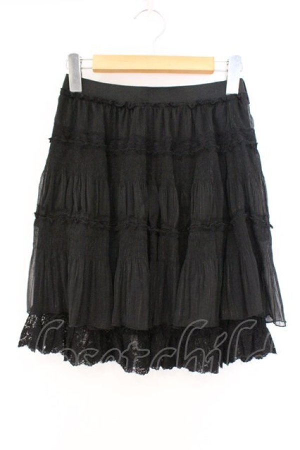 画像1: axes femme / ラメ楊柳スカート M クロ O-26-02-26-091-AX-SK-IG-OS (1)