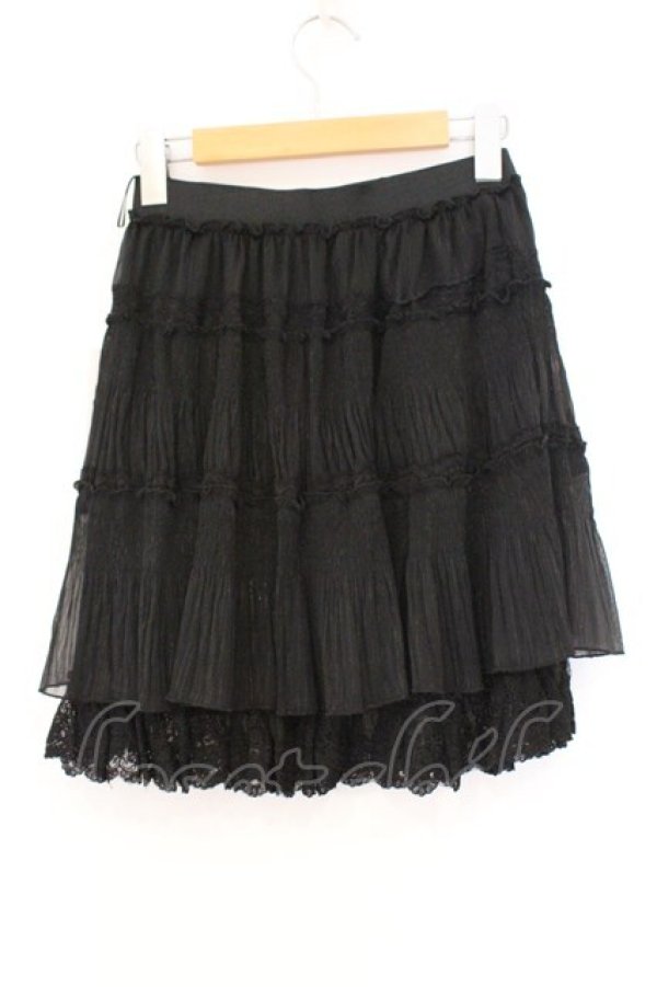 画像2: axes femme / ラメ楊柳スカート M クロ O-26-02-26-091-AX-SK-IG-OS (2)