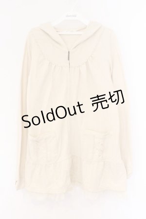 画像: axes femme / レースアップポケットパーカー  アイボリー O-26-02-26-092-AX-TO-IG-OS