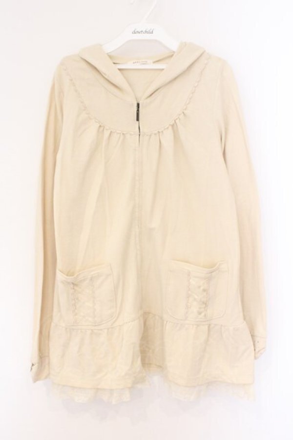 画像1: axes femme / レースアップポケットパーカー  アイボリー O-26-02-26-092-AX-TO-IG-OS (1)