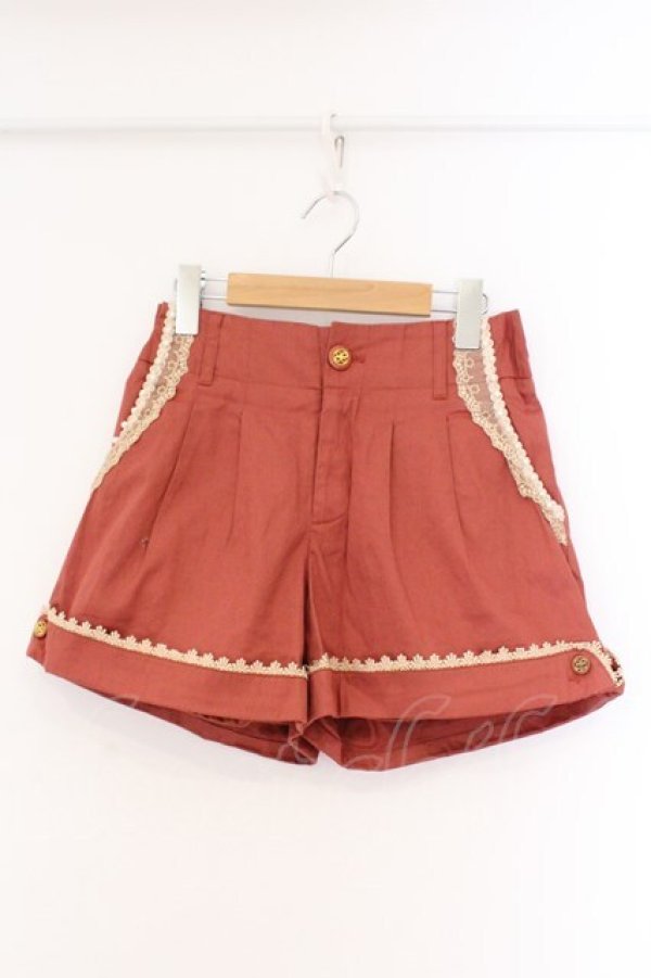 画像1: axes femme / レースパールキュロット  オレンジ O-26-02-26-094-AX-PA-IG-OS (1)
