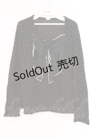 画像: axes femme / 格子ラメビッグリボンニットソー M クロ O-26-02-26-014-AX-TO-IG-OS