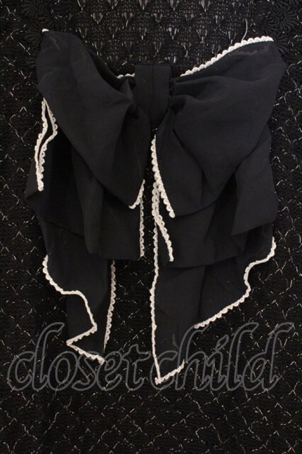 画像2: axes femme / 格子ラメビッグリボンニットソー M クロ O-26-02-26-014-AX-TO-IG-OS (2)