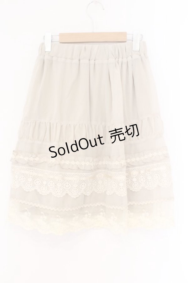 画像2: axes femme / シフォンフリルスカート M ベージュ O-26-02-26-099-AX-SK-IG-OS (2)