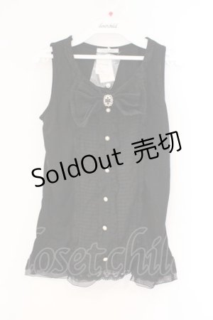 画像: axes femme / シャドーボーダーリボンタンクトップ M クロ O-26-02-26-015-AX-TO-IG-OS