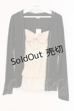 画像: axes femme / シフォンティアードプルオーバー M クロ×アイボリー O-26-02-26-016-AX-TO-IG-OS