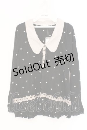 画像: axes femme / ハート刺繍プルオーバー M クロ O-26-02-26-017-AX-TO-IG-OS