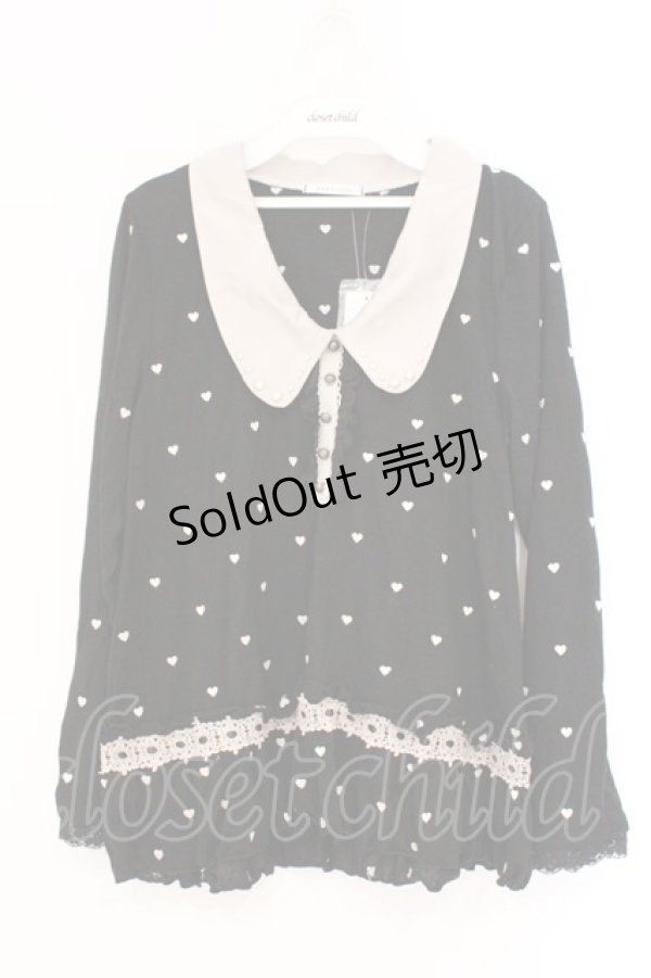 画像1: axes femme / ハート刺繍プルオーバー M クロ O-26-02-26-017-AX-TO-IG-OS (1)