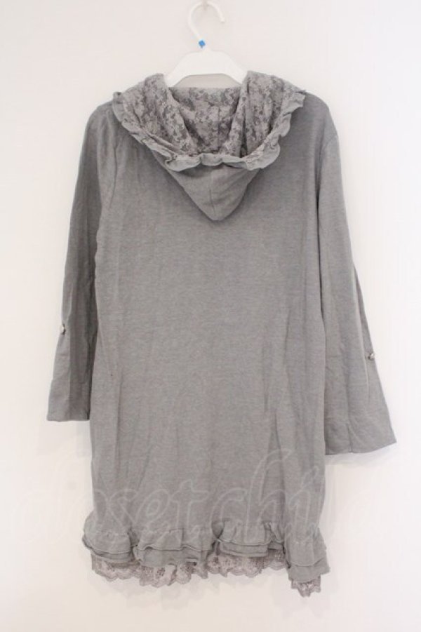 画像2: axes femme / レース配色ロングパーカー M モクグレー O-26-02-26-019-AX-OP-IG-OS (2)