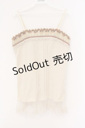 画像: axes femme / ラメニットラインキャミソール M アイボリー O-26-02-26-023-AX-TO-IG-OS