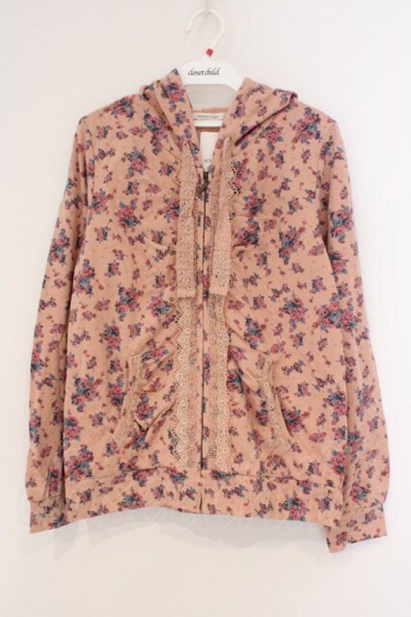 画像1: axes femme / 小花柄パーカー M ピンク O-26-02-26-024-AX-TO-IG-OS (1)