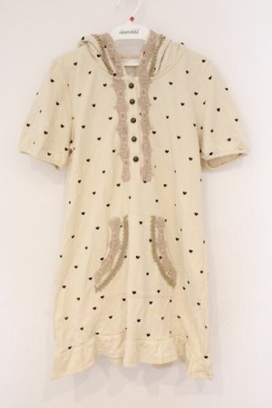 画像: axes femme / ハート刺繍フードチュニ M アイボリー O-26-02-26-025-AX-TO-IG-OS