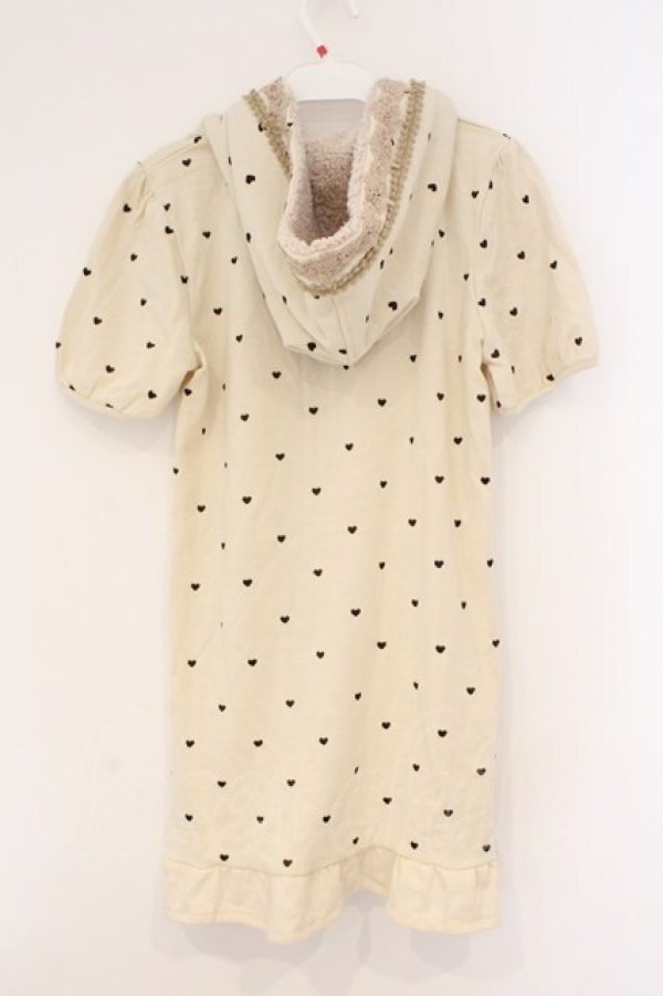 画像2: axes femme / ハート刺繍フードチュニ M アイボリー O-26-02-26-025-AX-TO-IG-OS (2)