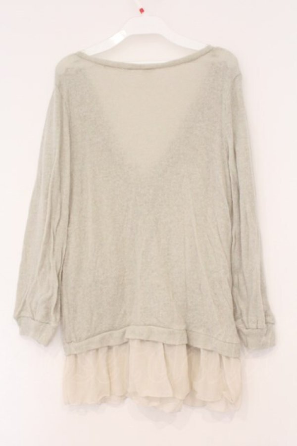 画像2: axes femme / シフォンフリルカーディガン M ライトグレー O-26-02-26-027-AX-TO-IG-OS (2)