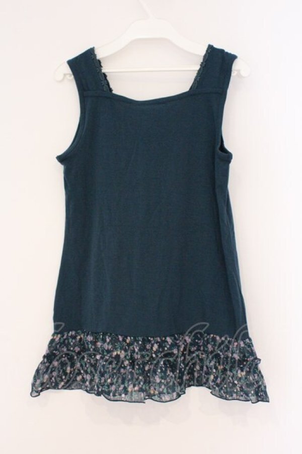 画像2: axes femme / 小花柄フリルタンクトップ M Dグリーン O-26-02-26-028-AX-TO-IG-OS (2)