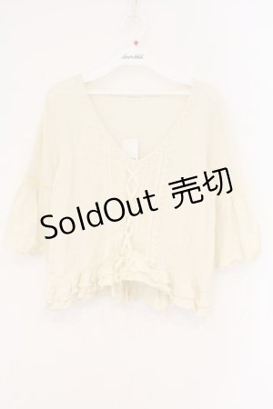 画像: axes femme / レースアップデザインサマーニット M アイボリー O-26-02-26-029-AX-TO-IG-OS