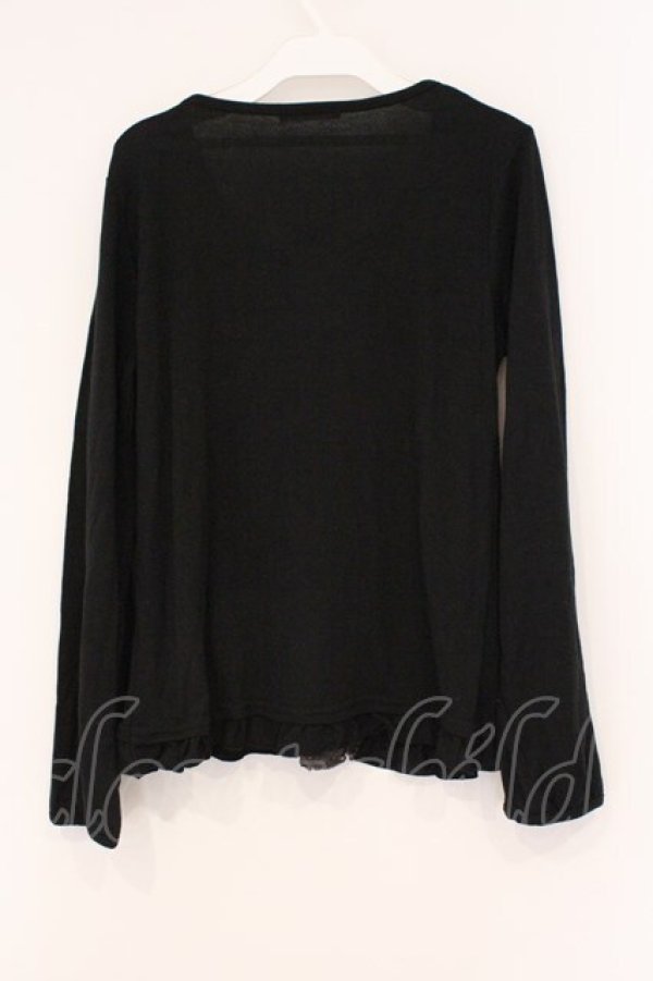 画像2: axes femme / 毛糸モチーフ付カットソープルオーバー JM クロ O-26-02-26-030-AX-TO-IG-OS (2)