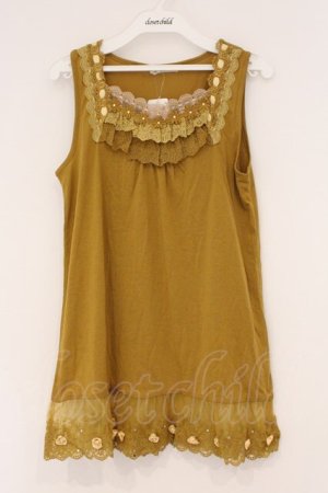 画像: axes femme / レース配色タンクトップ M イエロー O-26-02-26-031-AX-TO-IG-OS