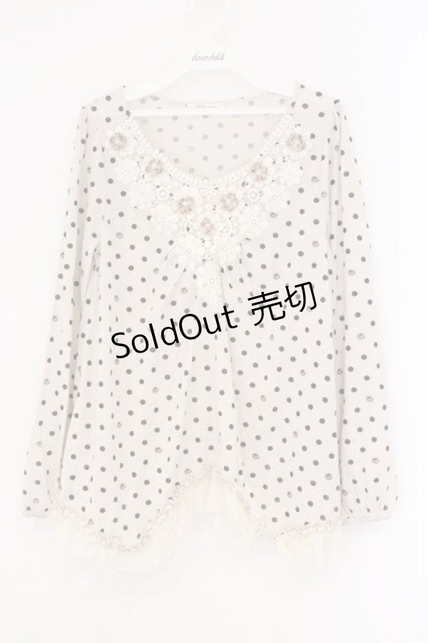 画像1: axes femme / フラワーモチーフイレヘムカットソー M アイボリ O-26-02-26-004-AX-TO-IG-OS (1)