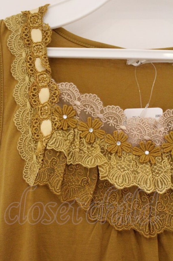 画像2: axes femme / レース配色タンクトップ M イエロー O-26-02-26-031-AX-TO-IG-OS (2)