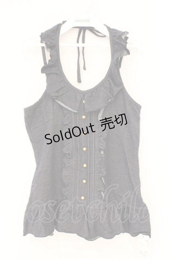 画像1: axes femme / フリルホルターキャミソール M インディゴ O-26-02-26-032-AX-TO-IG-OS (1)